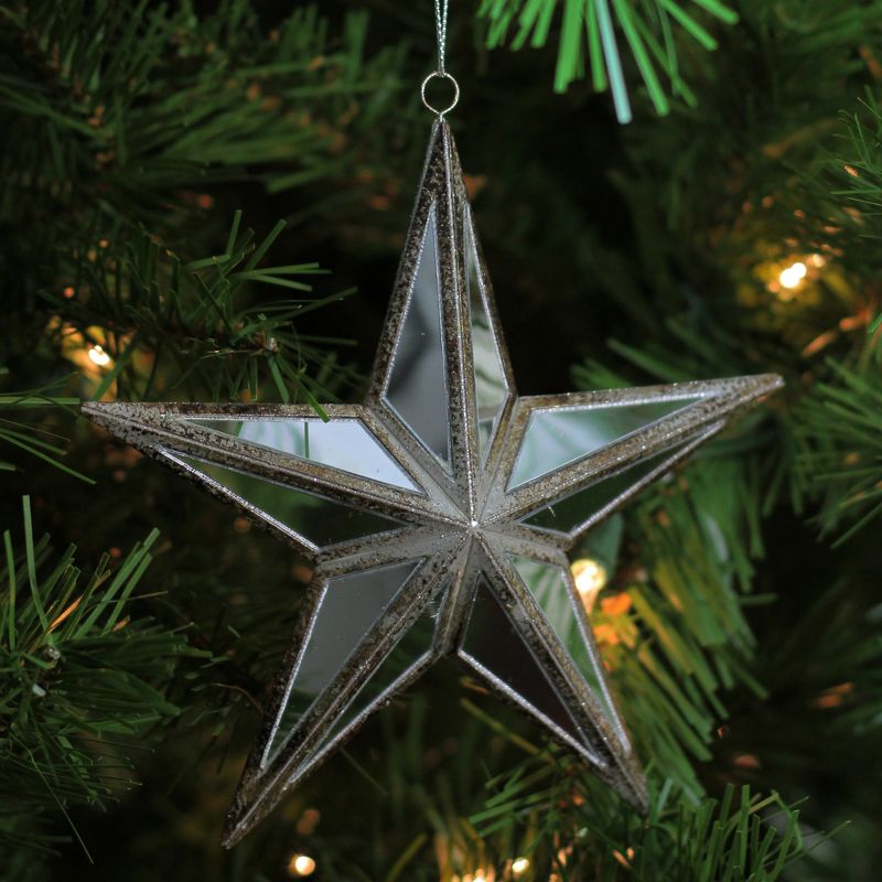 Northlight 5.75" Mirrored Five Point Star Christmas Ornament - Gray, 4 of 5