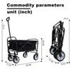 BEAFUP Foldable Wagon Cart with All-Terrain Wheels, 225 lbs Capacity – for Beach, Camping, Shopping, Gardening | for Families & Outdoor - 3 of 4
