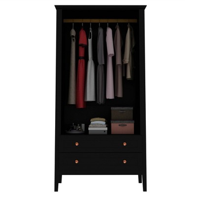 Crown Black Full Wardrobe with Rose Gold Knobs