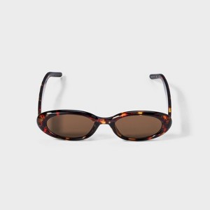 Women's Plastic Oval Sunglasses - Wild Fable™ Brown: Maximum UV Protection, Polycarbonate Lenses, Recycled Frame - 1 of 2