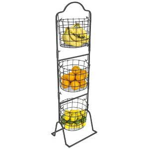 Sorbus 3-Tier Oval Shaped Wire Market Basket Stand - for Fruit, Vegetables, Toiletries, Household Items, and More - 1 of 4