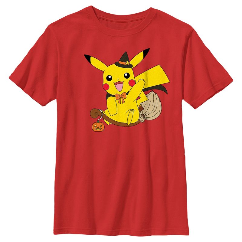 Boy's Pokemon Halloween Pikachu Witch Costume T-Shirt, 1 of 5