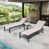Crestlive Products Chaise Lounge Chair Outdoor Set of 2 Adjustable 5 Positions Pool Tanning Recliner Outdoor Lounge Furniture - 2 of 4