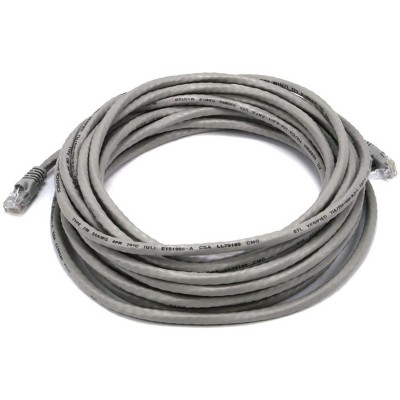 Monoprice Cat6 Ethernet Patch Cable - 25 Feet - Gray | Network Internet Cord - RJ45, Stranded, 550Mhz, UTP, Pure Bare Copper Wire, 24AWG