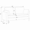 Racxily Modern Minimalist 2-Seater Sofa, Loveseat Couch Soft Sofa for Living Room, Khaki - 3 of 4