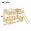 NicBex Twin Over Twin Bunk Bed with Slide and Guardrail,Twin Loft Bed with Ladder and Convenient Gate,Solid Pine Wood Bunk Beds for Bedroom - 3 of 4
