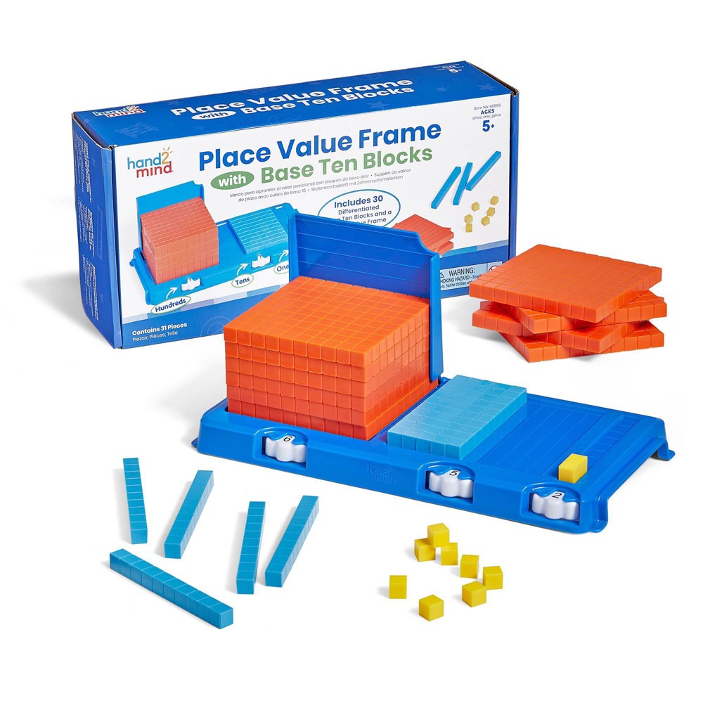 Photos - Doll Hand2Mind Place Value Frame with Base Ten Blocks: Math & Counting Educational Kit for K-5th Grade with Guide