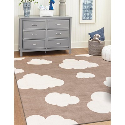 Unique Loom Whimsy Kids Clouds Washable Indoor Woven Area Rug