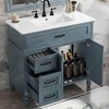 36-Inch Bathroom Vanity with Sink Blue Bathroom Cabinet with Drawers Solid Frame and MDF Board One Package - 3 of 4