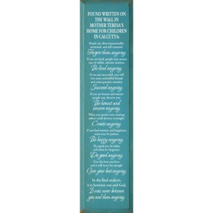 Slickblue Rustic Wooden Wall Sign – Mother Teresa Do It Anyway Quote – Motivational Home Decor 9x36, Color Options - 1 of 3