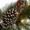 National Tree Company Pre-Lit Artificial Christmas Garland, Green, Snowy Green, White Lights, With Pine Cones, Berry Clusters, Plug In,6 Feet - 4 of 4