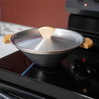 Atom 2.5 Quart Aluminum Stovetop Popcorn Popper with Sycamore Handle