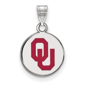 Black Bow Jewelry Sterling Silver Oklahoma Sooners NCAA Small Pendant - 1 of 3