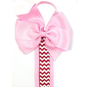 Wrapables Hair Clip and Hair Bow Holder, Pink Chevron - 1 of 4
