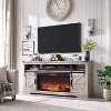 SinCiDo Fireplace TV Stand for 75" TV  w/ Fireplace & Sliding Barn Door, w/ Remote Control, 3D Flame, Fire Place TV Stands for Living Room - 2 of 4