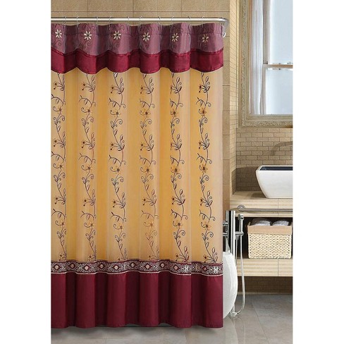 Burgundy fabric shower clearance curtain