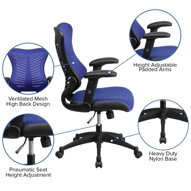 Flash Furniture High Back Designer Mesh Executive Swivel Ergonomic Office Chair with Adjustable Arms, 3 of 12