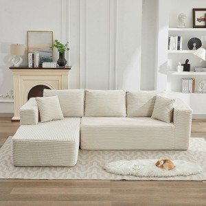 APRILSOUL 106" Cloud Sectional Couch L-Shape with Chaise(Single Seat is not included - 1 of 4