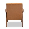 Nikko Mid-Century Faux Leather Upholstered Wood Lounge Chair Walnut/Brown - Baxton Studio: Polyester Accent Armchair, Spot Clean - 4 of 4