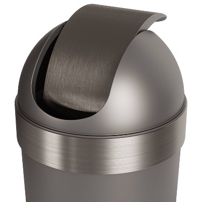 Pewter 16-Gallon Swing Top Kitchen Trash Can