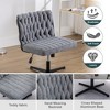 DOMETOUR Armless Office Chair no Wheels Swivel Desk Chair, Height Adjustable for Living Room - 4 of 4