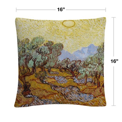 Vincent Van Gogh Olive Trees 1889 16" Square Decorative Throw Pillow