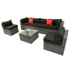 YOOCOZZ 5-Piece Outdoor Rattan Sectional Sofa Set with Loveseats, Armless Sofas, and Table, Free Combination - 3 of 4