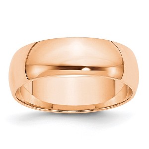 Black Bow Jewelry 2mm to 6mm 10K Rose Gold Light Weight Half Round Standard Fit Band - 1 of 3