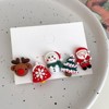 6 Pair Polymer Clay Christmas Stud Earrings Set with Holiday Designs. - 2 of 4