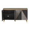 Luxystar Sideboard Buffet Cabinet with Storage Adjustable Shelves and 4 Two-Tone Doors, Light and Dark Gray - 3 of 4