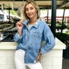 Anna-Kaci Women's Classic Distressed Denim Jacket Long Sleeve Button Down Ripped Boyfriend Jean Trucker Jackets - 3 of 4