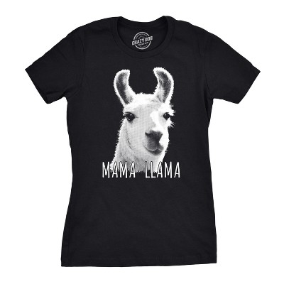 Womens Mama Llama T Shirt Hilarious Zoo Animal Tee For Mom - Crazy Dog Women's T Shirt