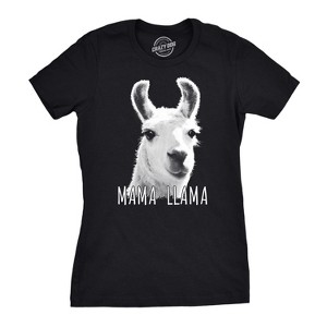 Womens Mama Llama T Shirt Hilarious Zoo Animal Tee For Mom - Crazy Dog Women's T Shirt - 1 of 4