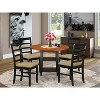 HomeStock 5-Pc Black and Cherry Finish Solid Wood Top - Round Dining Room Set - Seats-4 - 2 of 4