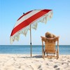 Northlight Striped Outdoor Beach Market Umbrella with Tiltt- 6.5' - Red and White - 2 of 4