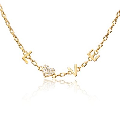 Benevolence LA 14K Gold Dipped Love Bracelet with Pave Stones