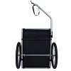 Akoasm 26.77 inch Durable Steel Large Folding Dog Bike Trailer, All-Terrain Pet Carrier-Blue&Gray - 2 of 4