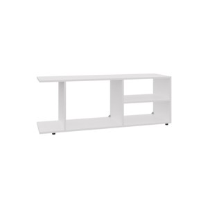 Syemin TV Stands and Consoles Compact 17.8 H Entertainment Center 4 Shelves Fits Small Living Dorm Rooms, White, 49.61"*15.35"*3.15" - 1 of 4