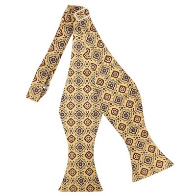 Men's Geometric Printed Design 2.75" x 4.75" Adjustable 16" - 21" Self-Tie Bow Tie