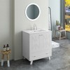 Classic Bathroom Vanity with Ceramic Basin and Solid Wood Legs - 2 of 4