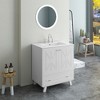 Classic Bathroom Vanity with Ceramic Basin and Solid Wood Legs - image 2 of 4