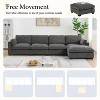 Whisen 130" Modular Sectional Sofa, L-Shape with Folding Table and Dual-Port Charging - 4 of 4