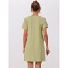 cheibear Women's Crew Neck Ribbed Knit Modal Short Sleeve Nightgowns - 4 of 4