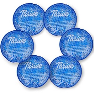 Thrive 6 Small Round Hot and Cold Reusable Ice Packs, Gel Bead Fill with Cloth Fabric Backing for Eyes, Face and Sinus Relief - 1 of 3