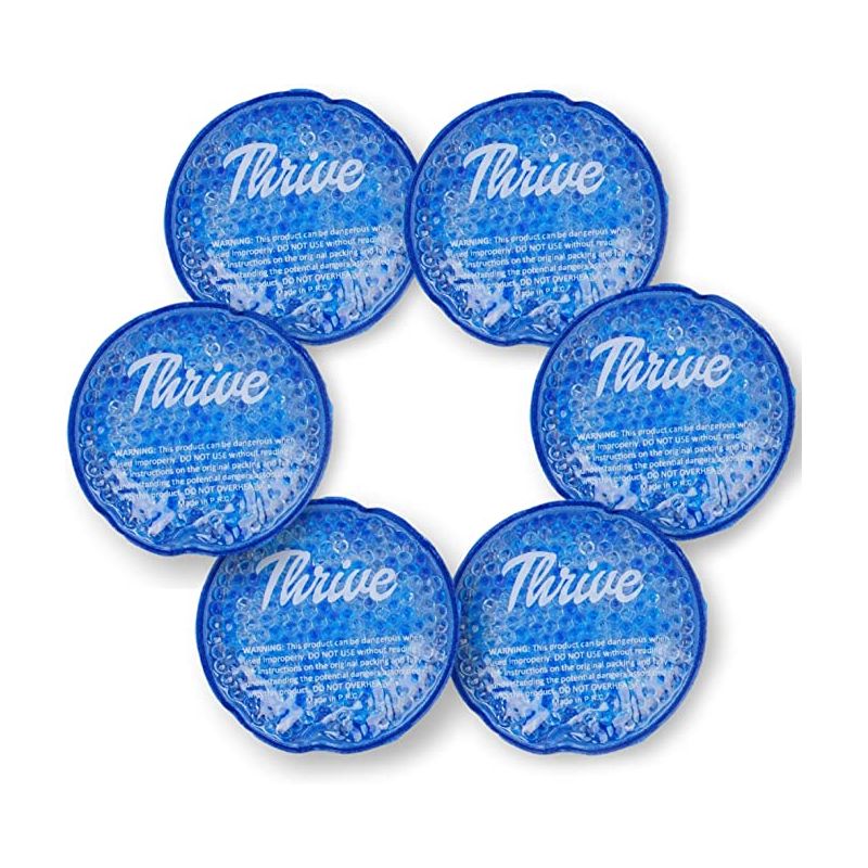 Thrive 6 Small Round Hot and Cold Reusable Ice Packs, Gel Bead Fill with Cloth Fabric Backing for Eyes, Face and Sinus Relief, 1 of 5
