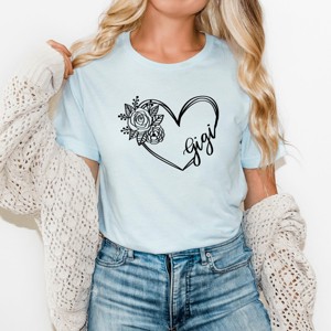 Simply Sage Market Gigi Heart Outline Short Sleeve Tee - 1 of 4