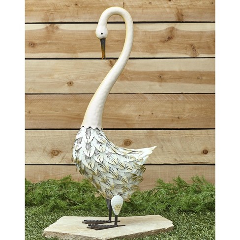Lakeside Metal Bird Yard Ornament, Outdoor Garden Art