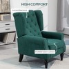Okak Accent Chair Button-Tufted Living Room Chair with Upholstered Rounded Cushion High Wingback Armchair with Wood Legs for Lounge Bedroom - 2 of 4
