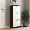 TIRAMISUBEST White 3-Drawer Shoe Cabinet - Narrow Flip-Door Storage Organizer for Entryway, Farmhouse Style - 3 of 4