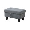 DOMETOUR Modern Dark Gray Flannel Upholstered Ottoman for Living Room - 3 of 4
